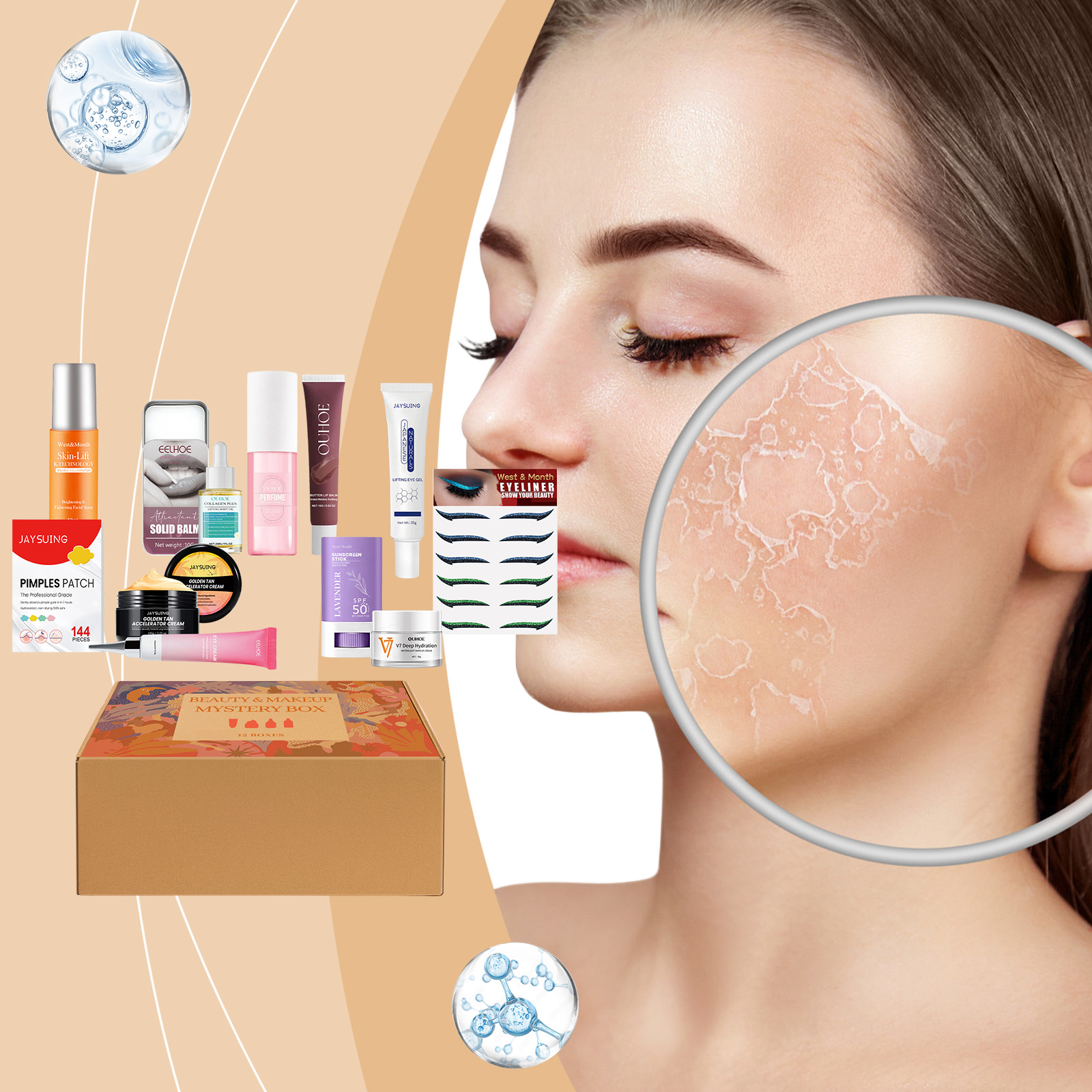 Beauty Skincare Surprise Box Daily Nourishing Refreshing Moisturizing Facial Care Package