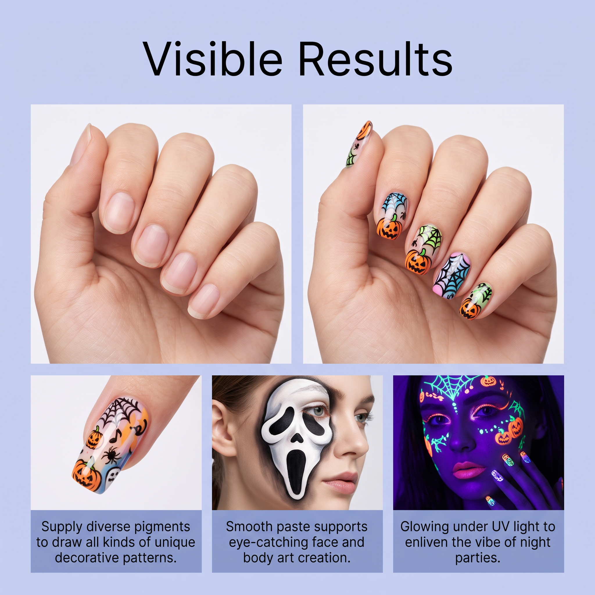 Halloween Nail Pen Twelve Color Diy Manicure Pen Beginner Friendly Easy Smear Waterproof Convenient Nail Painting Kit