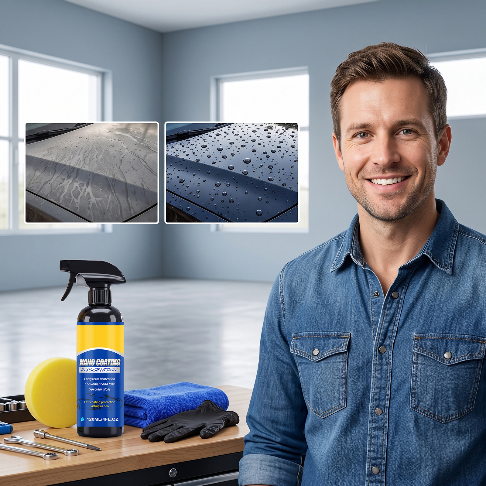Auto Coating Protection Kit Vehicle Body Cleaning Coating Polishing Brightening Protection Coating Decontamination Maintenance
