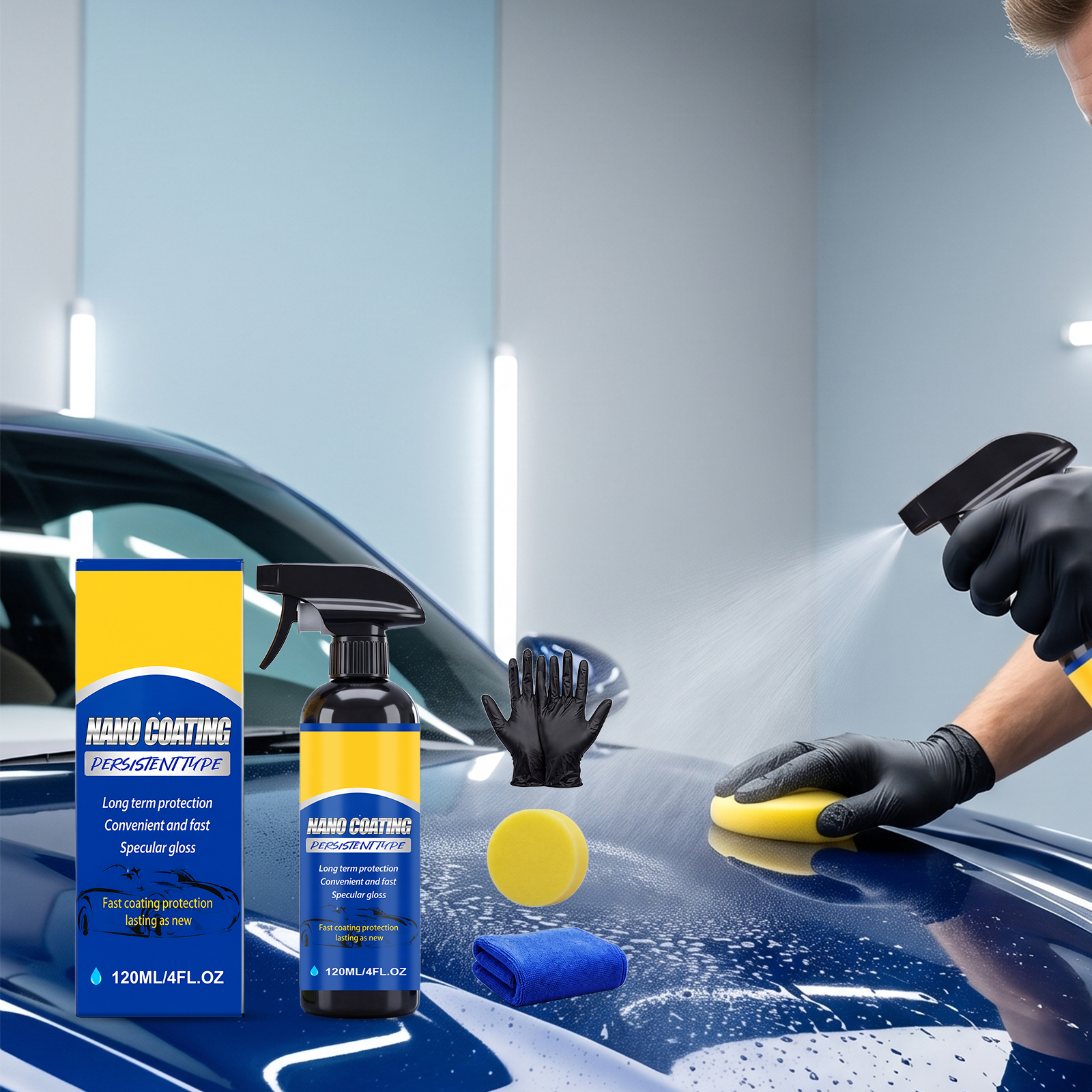 Auto Coating Protection Kit Vehicle Body Cleaning Coating Polishing Brightening Protection Coating Decontamination Maintenance