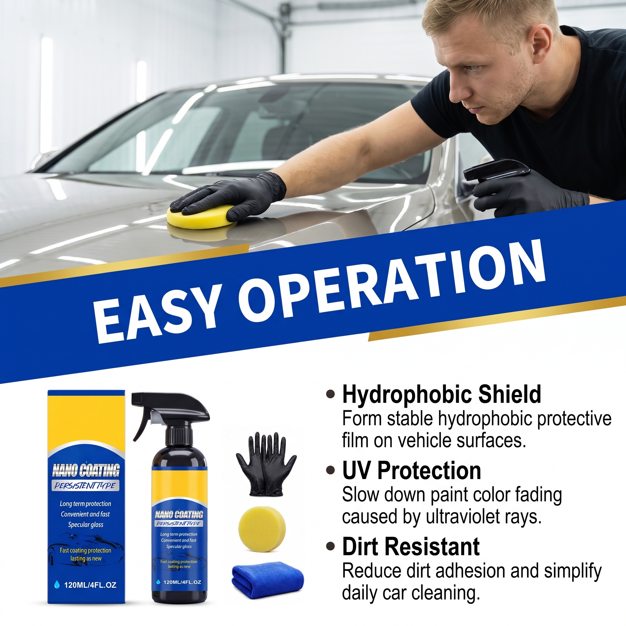 Auto Coating Protection Kit Vehicle Body Cleaning Coating Polishing Brightening Protection Coating Decontamination Maintenance