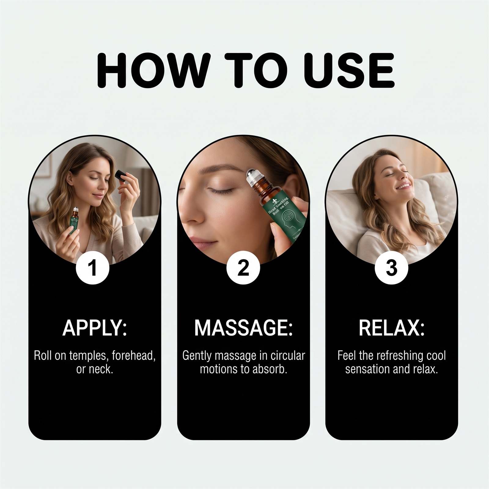 Head Cooling Roller Essential Oil Comfortable Head Roller Portable Carry Mild Skin Friendly Daily Use Essential Oil