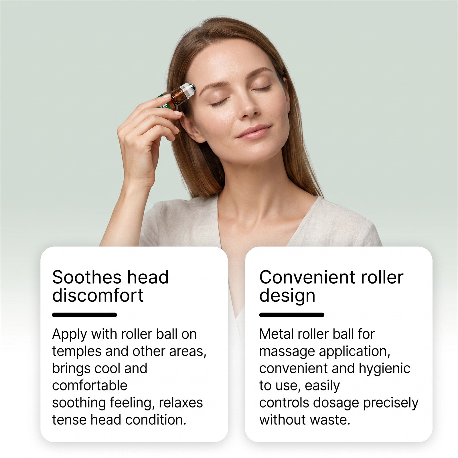 Head Cooling Roller Essential Oil Comfortable Head Roller Portable Carry Mild Skin Friendly Daily Use Essential Oil