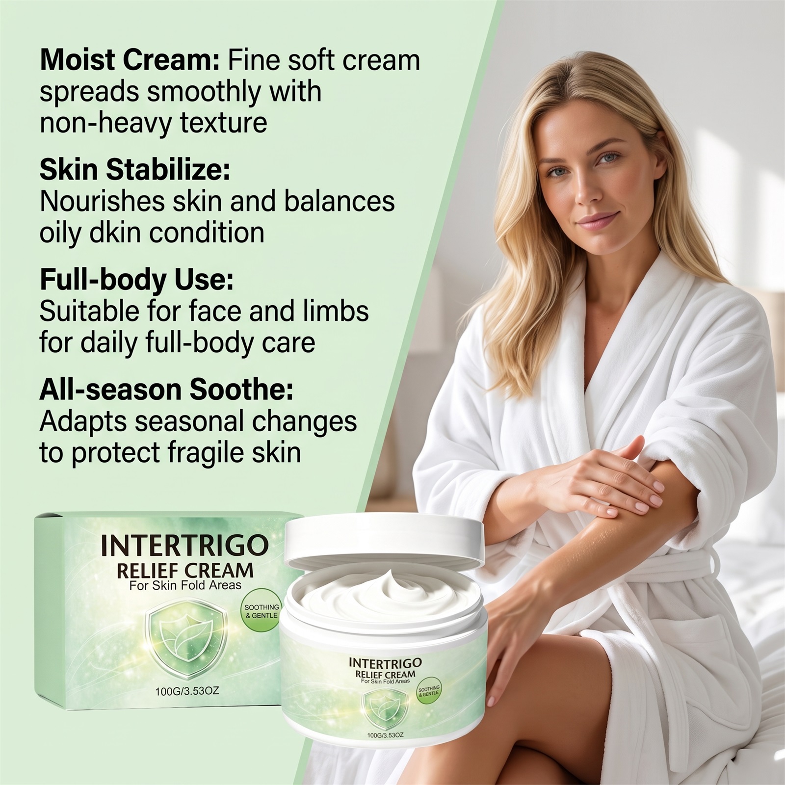 Moisturizing Skin Care Cream Mild Formula Refreshing Non Greasy Protect Dry Friction Discomfort Skin