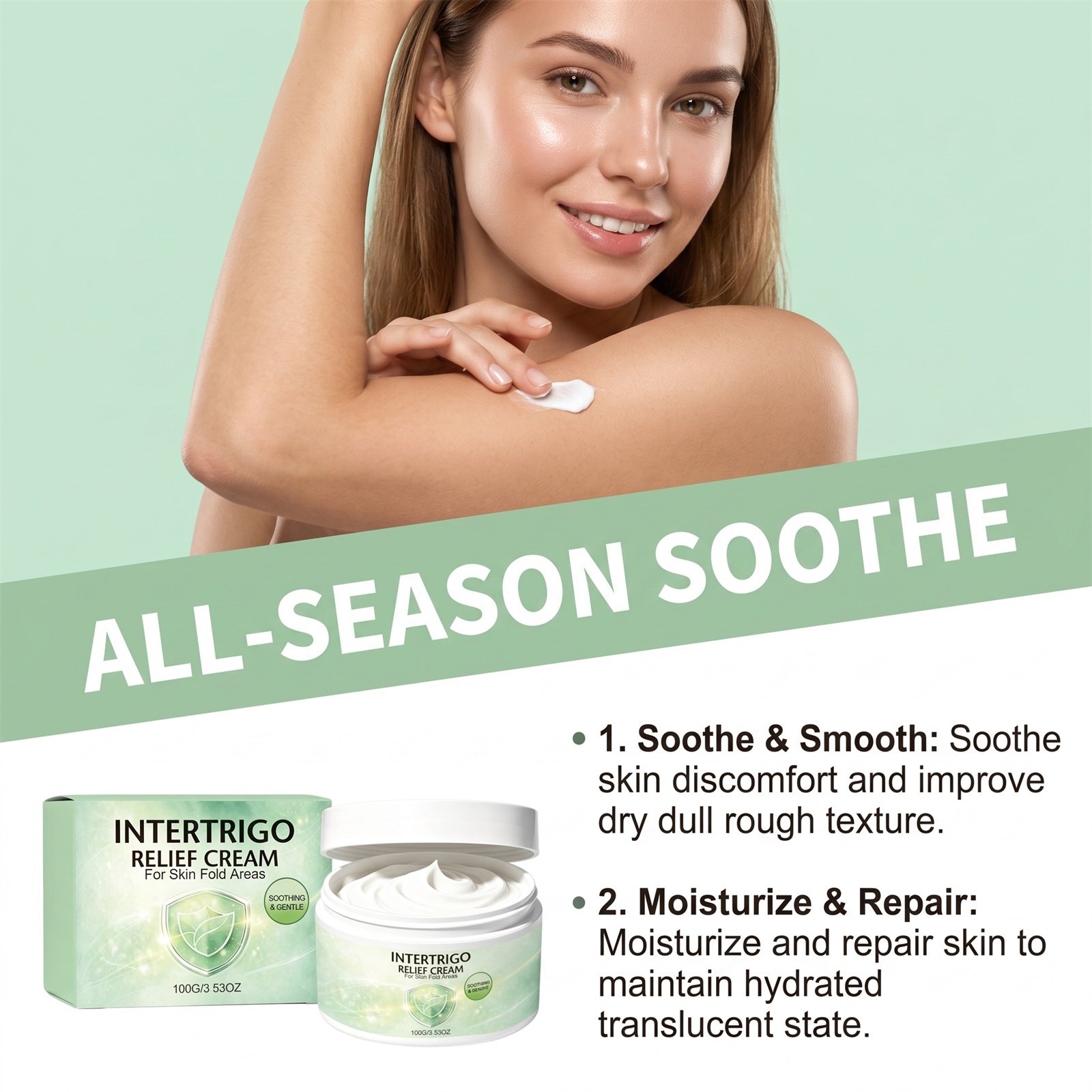 Moisturizing Skin Care Cream Mild Formula Refreshing Non Greasy Protect Dry Friction Discomfort Skin