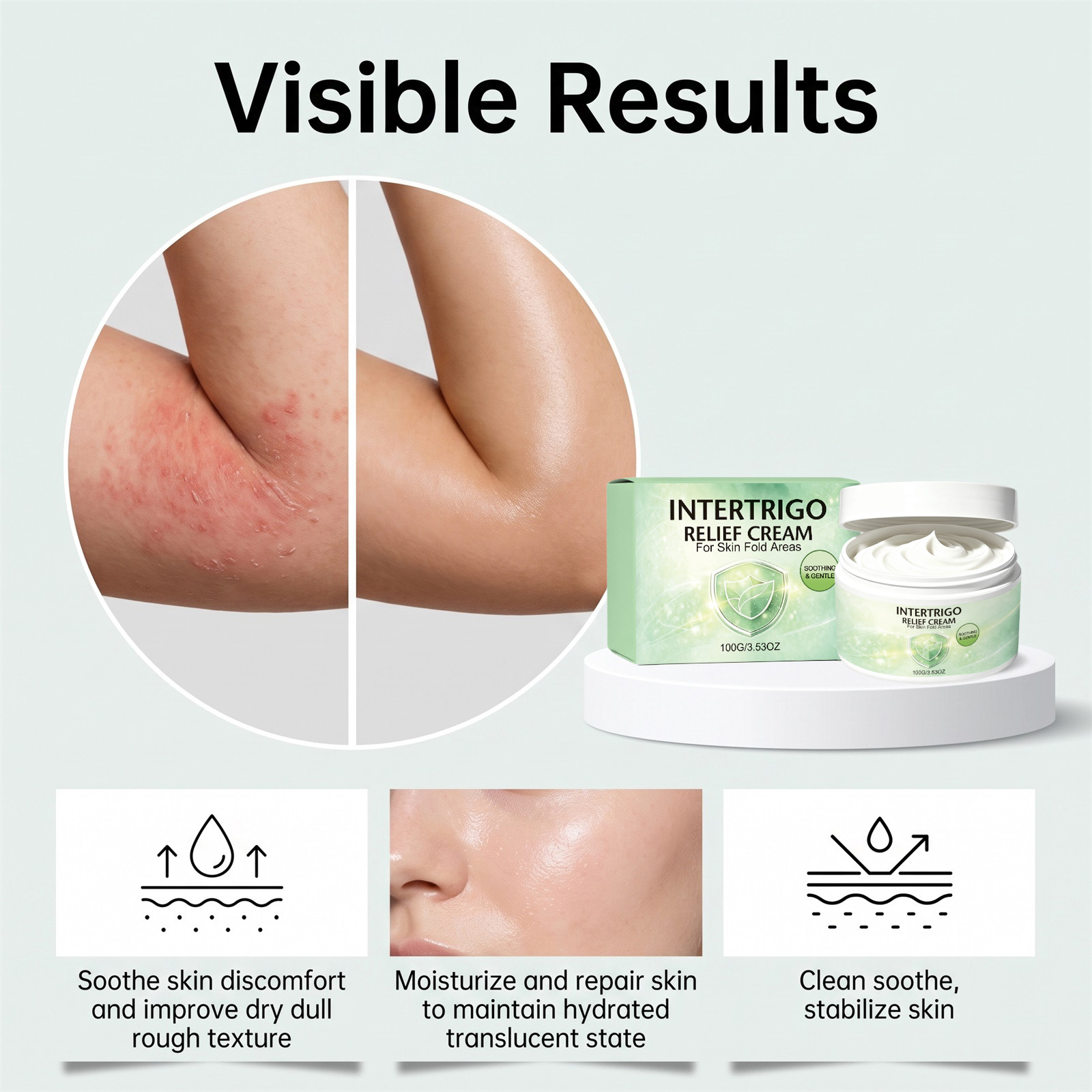 Moisturizing Skin Care Cream Mild Formula Refreshing Non Greasy Protect Dry Friction Discomfort Skin