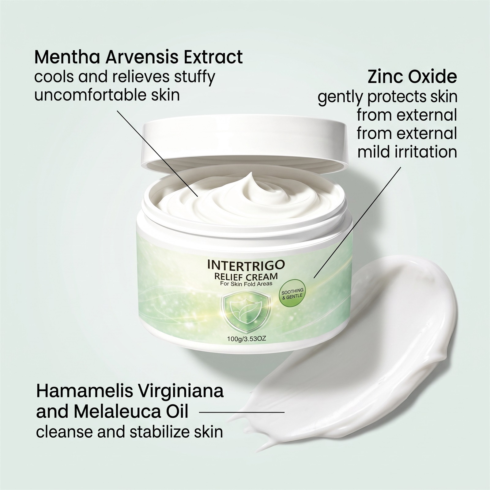 Moisturizing Skin Care Cream Mild Formula Refreshing Non Greasy Protect Dry Friction Discomfort Skin