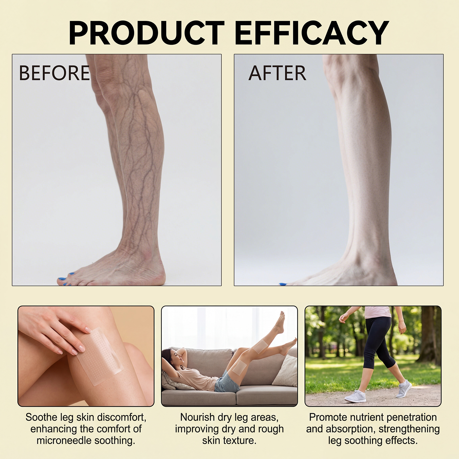 Leg Care Patch Breathable Skin Friendly Gentle Leg Protection Portable External Daily Body Care Sticker