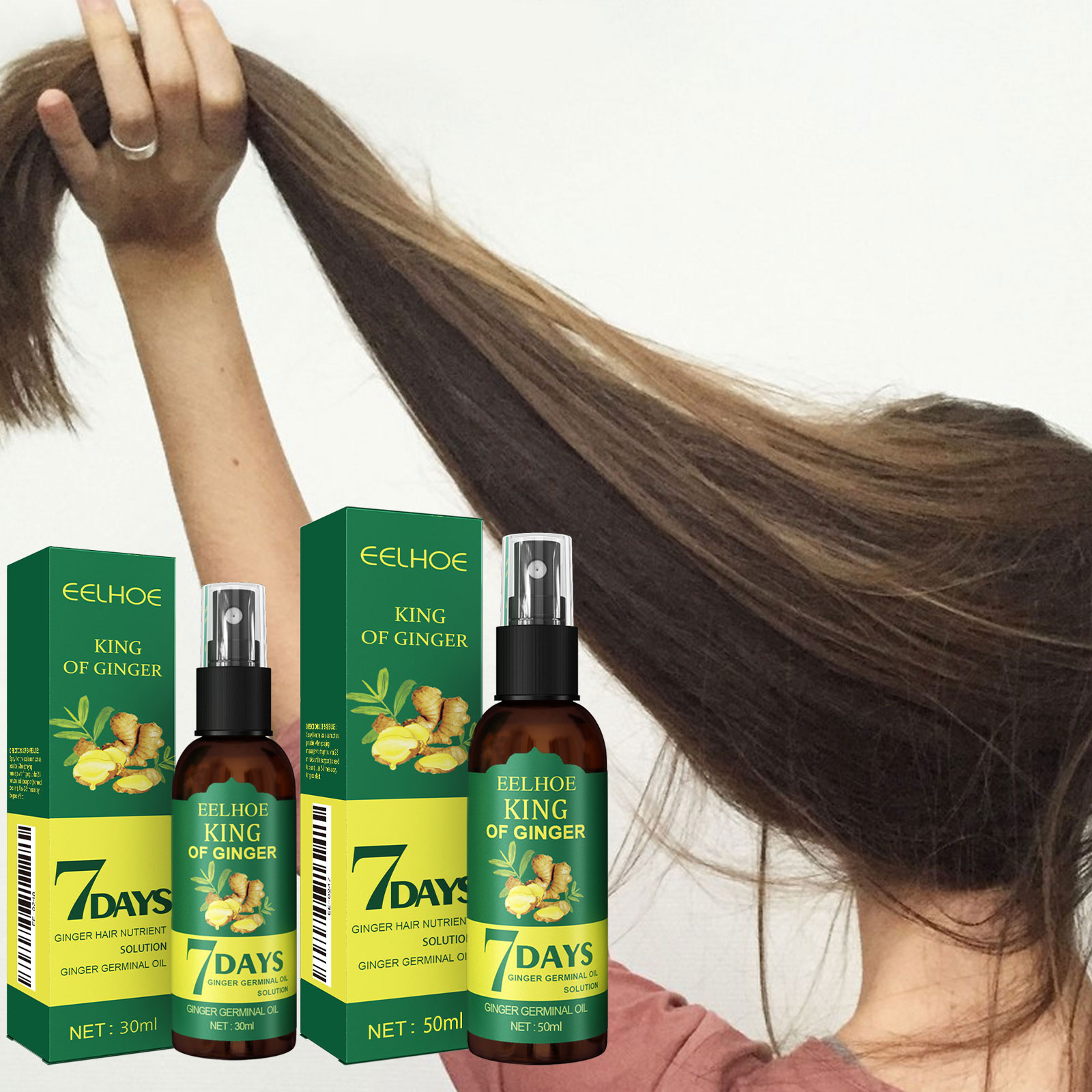 Ginger Hair Spray Moisturizes Hair Scalp Massage Care Shiny Soft Silky For Hair