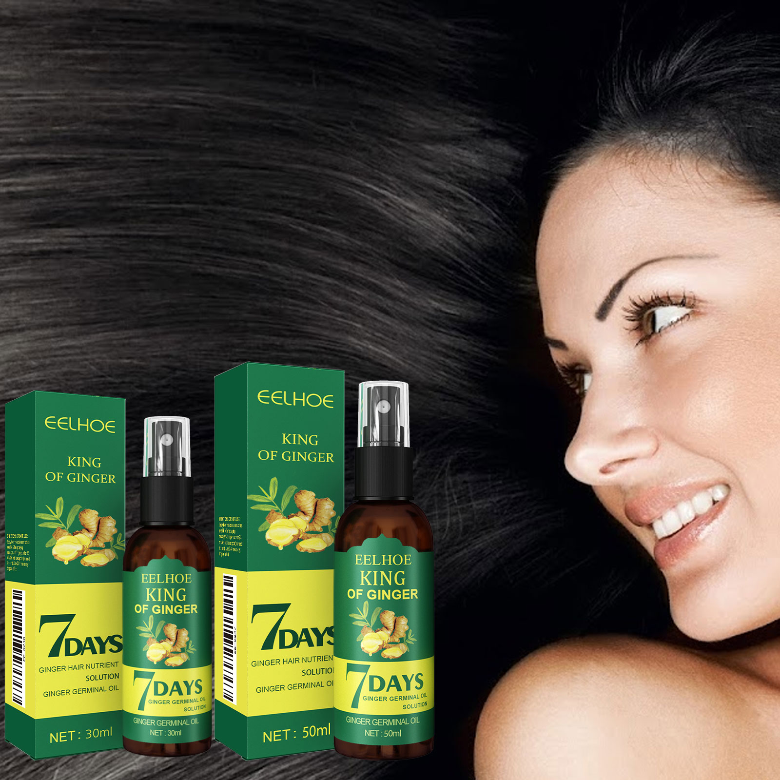 Ginger Hair Spray Moisturizes Hair Scalp Massage Care Shiny Soft Silky For Hair