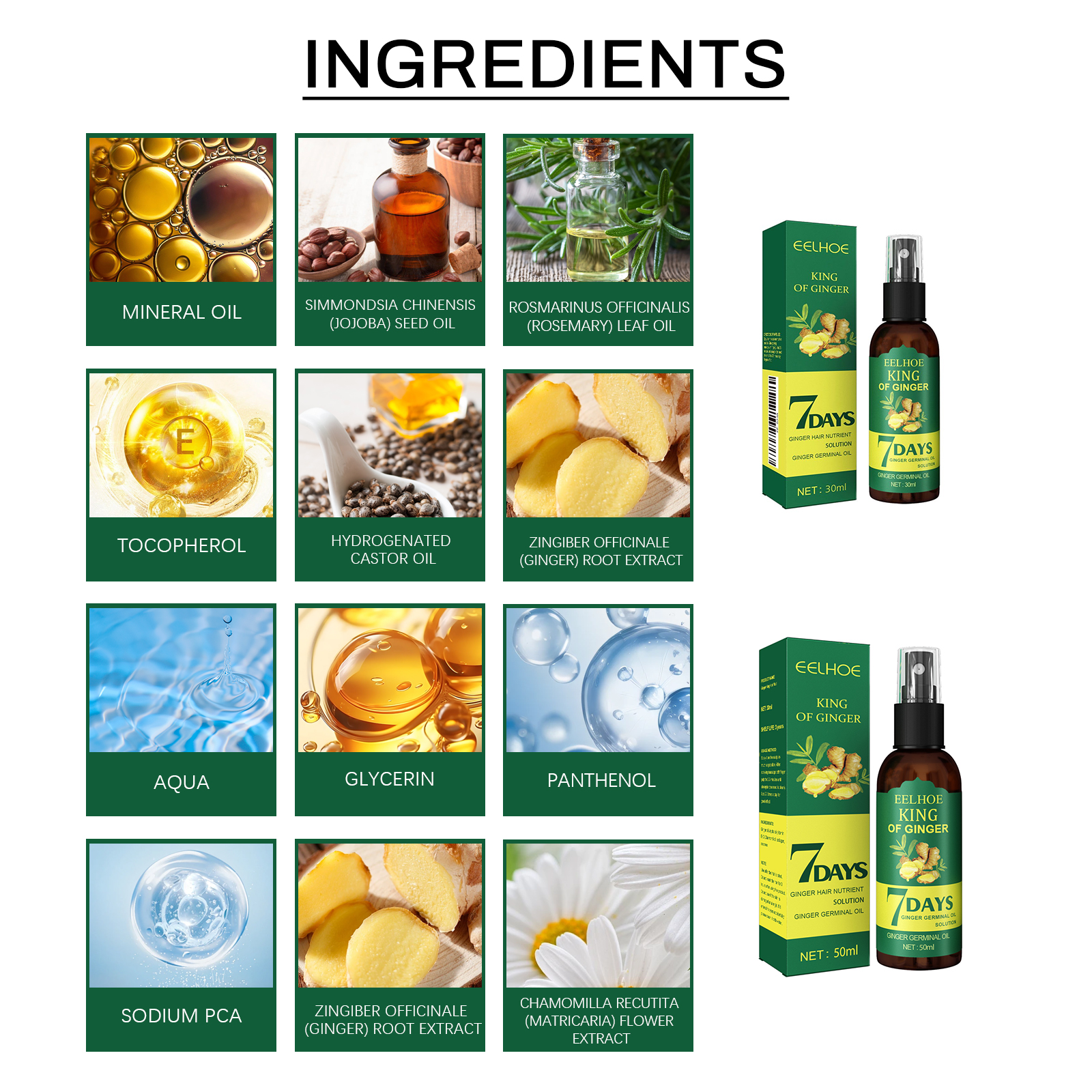 Ginger Hair Spray Moisturizes Hair Scalp Massage Care Shiny Soft Silky For Hair