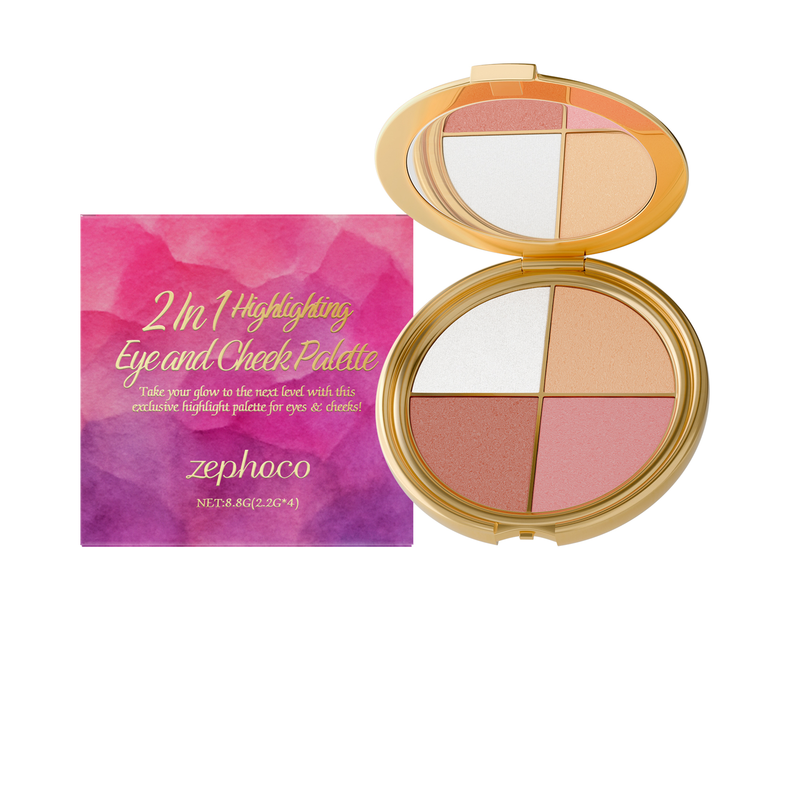 Highlighter Eyeshadow Blush Palette Daily Portable Natural Makeup Multiuse Eye And Cheek Cosmetics