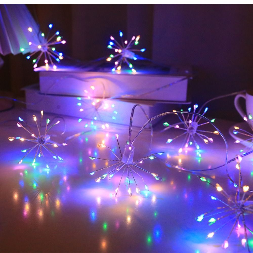 LED Firework String Lights Hanging String Fairy Lights for Christmas Tree Indoor Holiday Party Decor Warm White