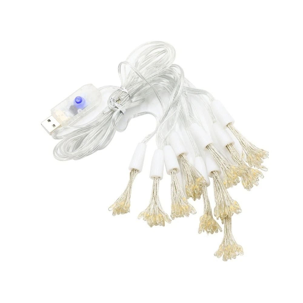 LED Firework String Lights Hanging String Fairy Lights for Christmas Tree Indoor Holiday Party Decor Warm White