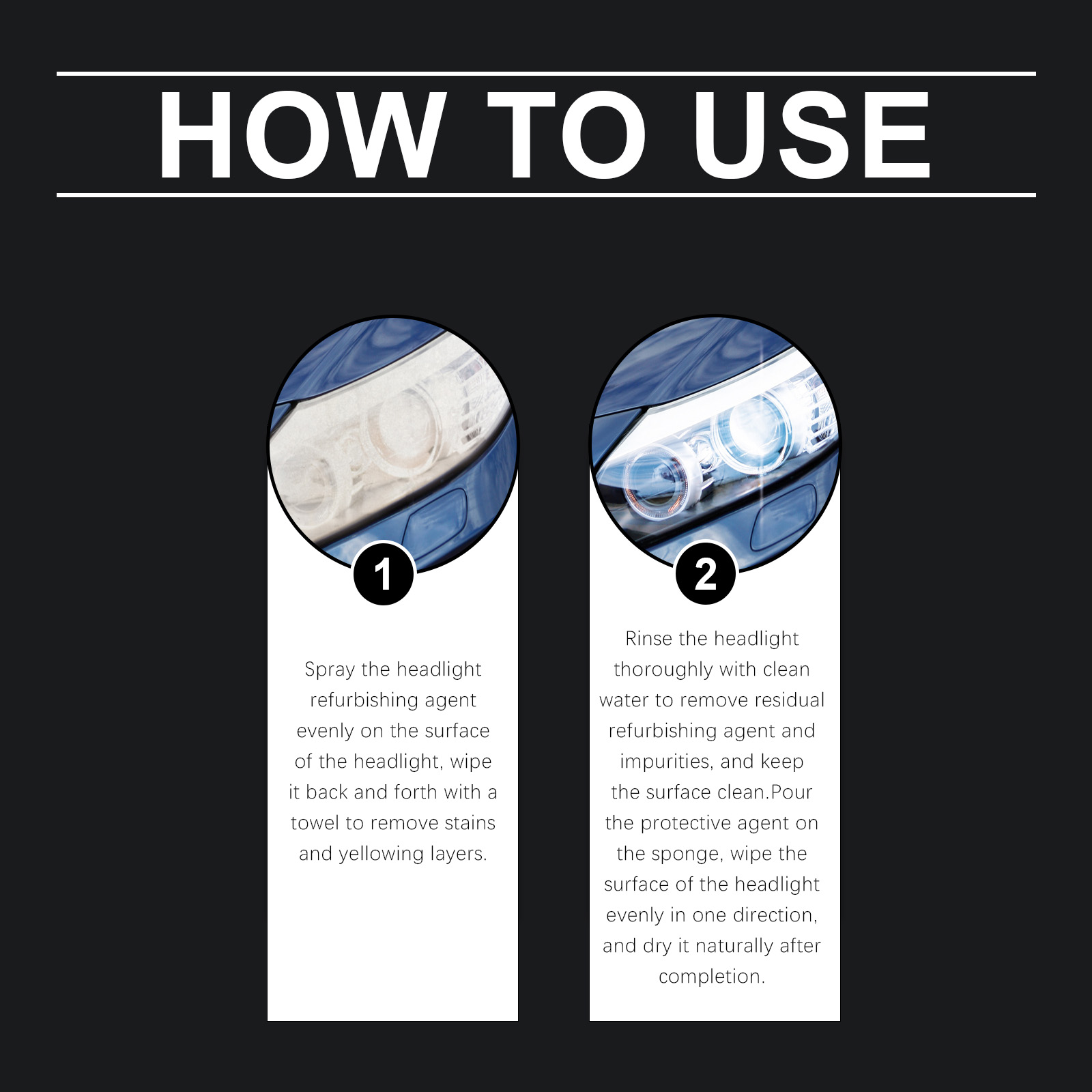 Headlight Restoration Kit Surface Yellowing Fogging Scratch Maintenance Clean Care Set