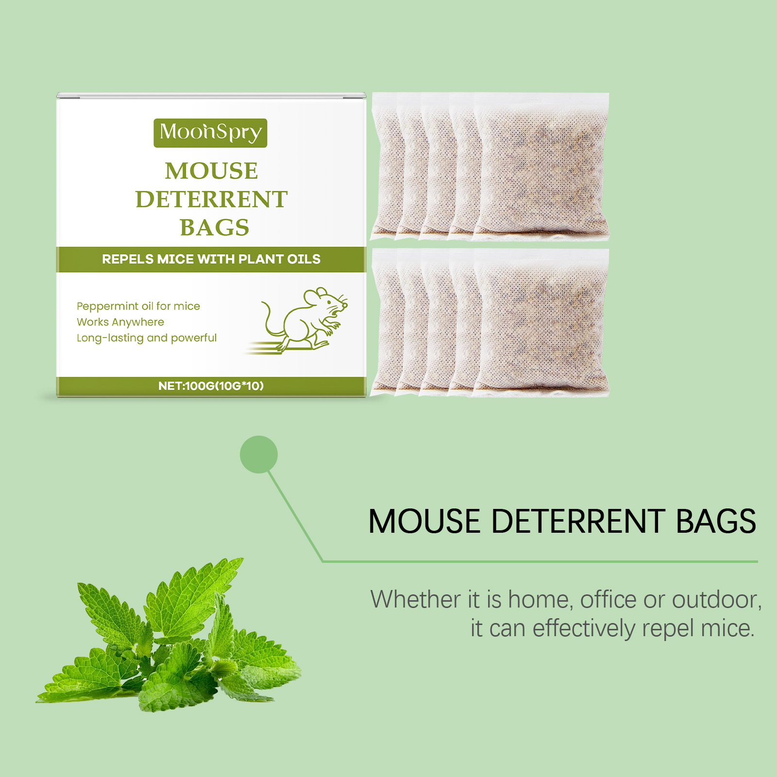 Mouse Repellent Pouch Peppermint Oil Household Rodent Repellent Plant Essential Oil Indoor Drive Rodent Animals