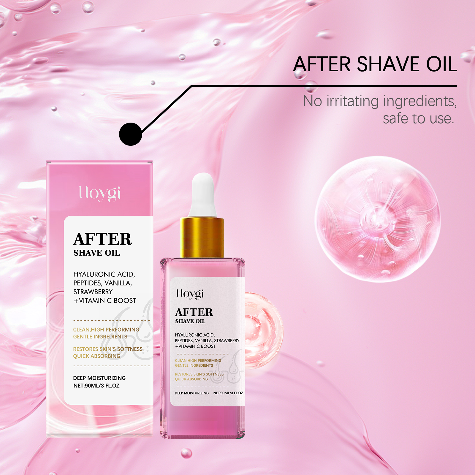 Strawberry Scent Hair After Shave Care Oil Soothe Skin Moisturize Nourish Smooth Daily Care Oil