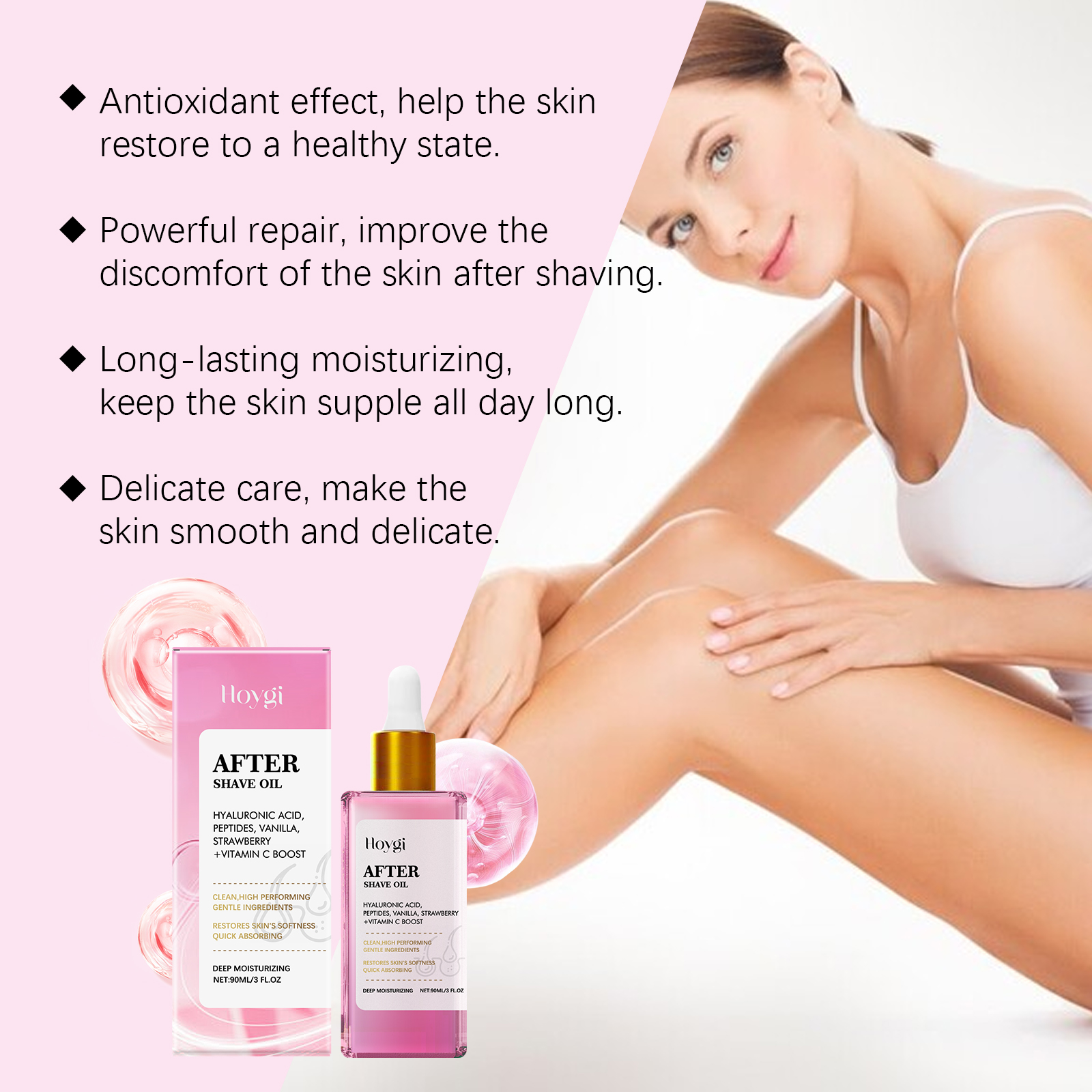 Strawberry Scent Hair After Shave Care Oil Soothe Skin Moisturize Nourish Smooth Daily Care Oil