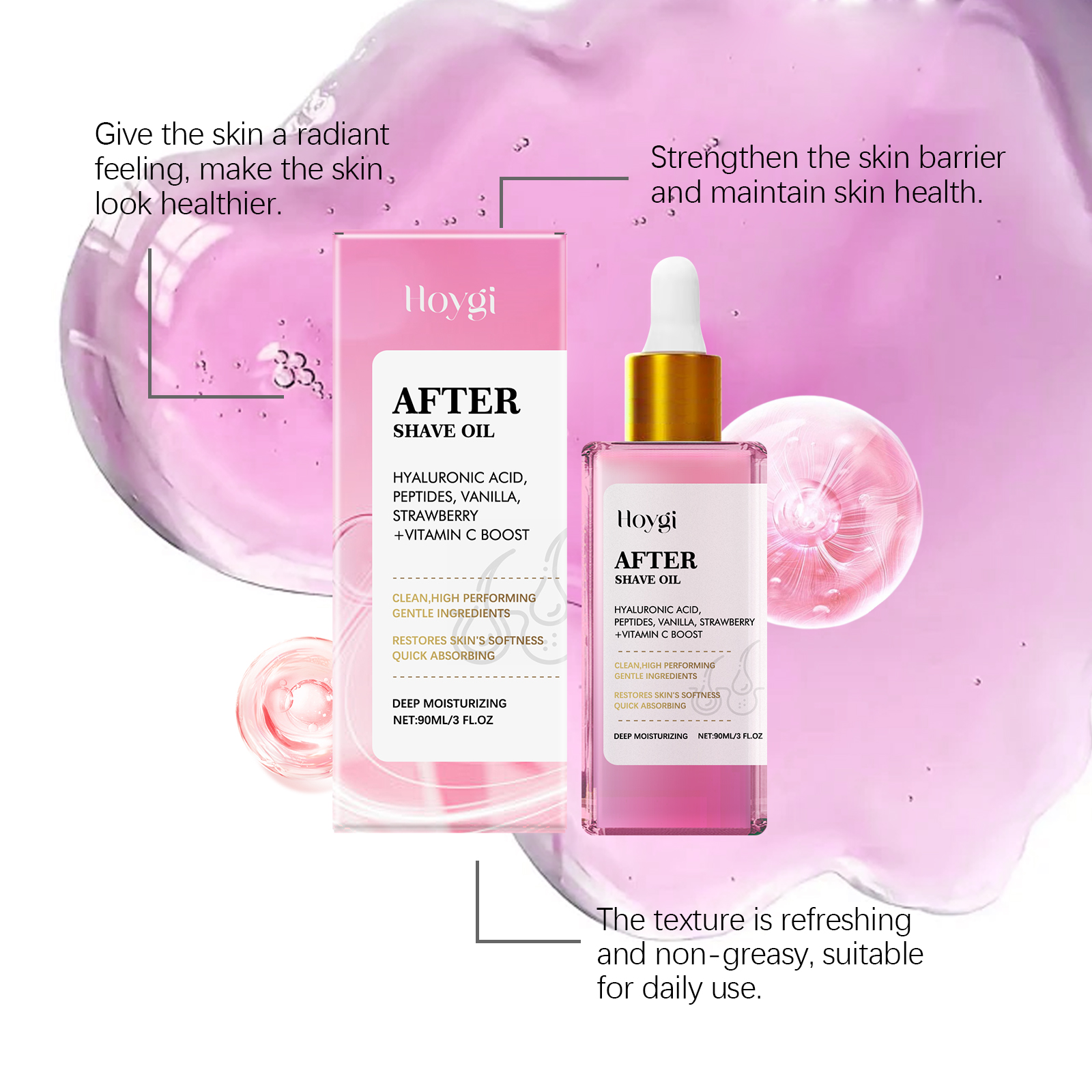 Strawberry Scent Hair After Shave Care Oil Soothe Skin Moisturize Nourish Smooth Daily Care Oil