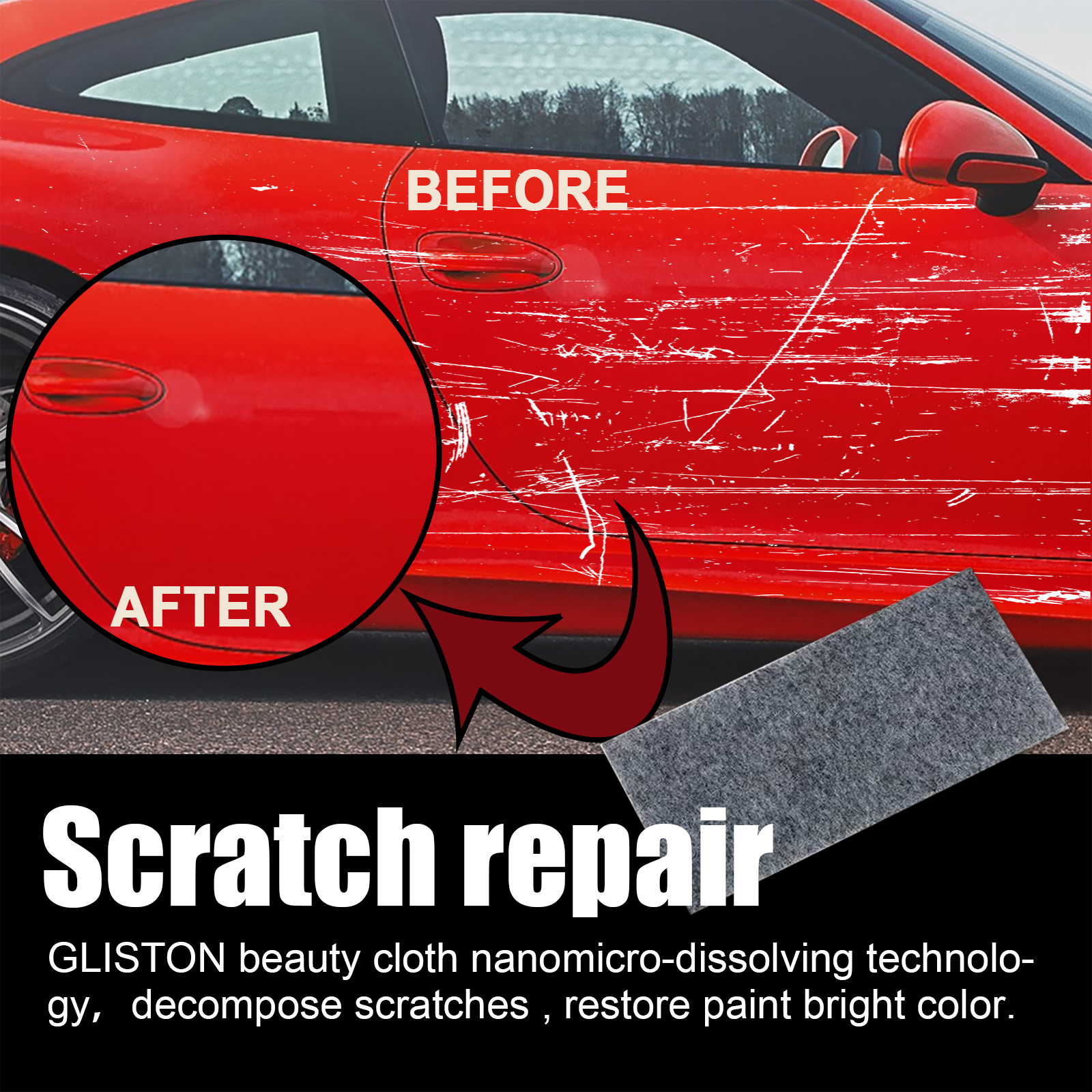 Car Nano Scratch Repair Cloth Auto Paint Polishing Scratch Remover For Body Maintenance And Renovation Care