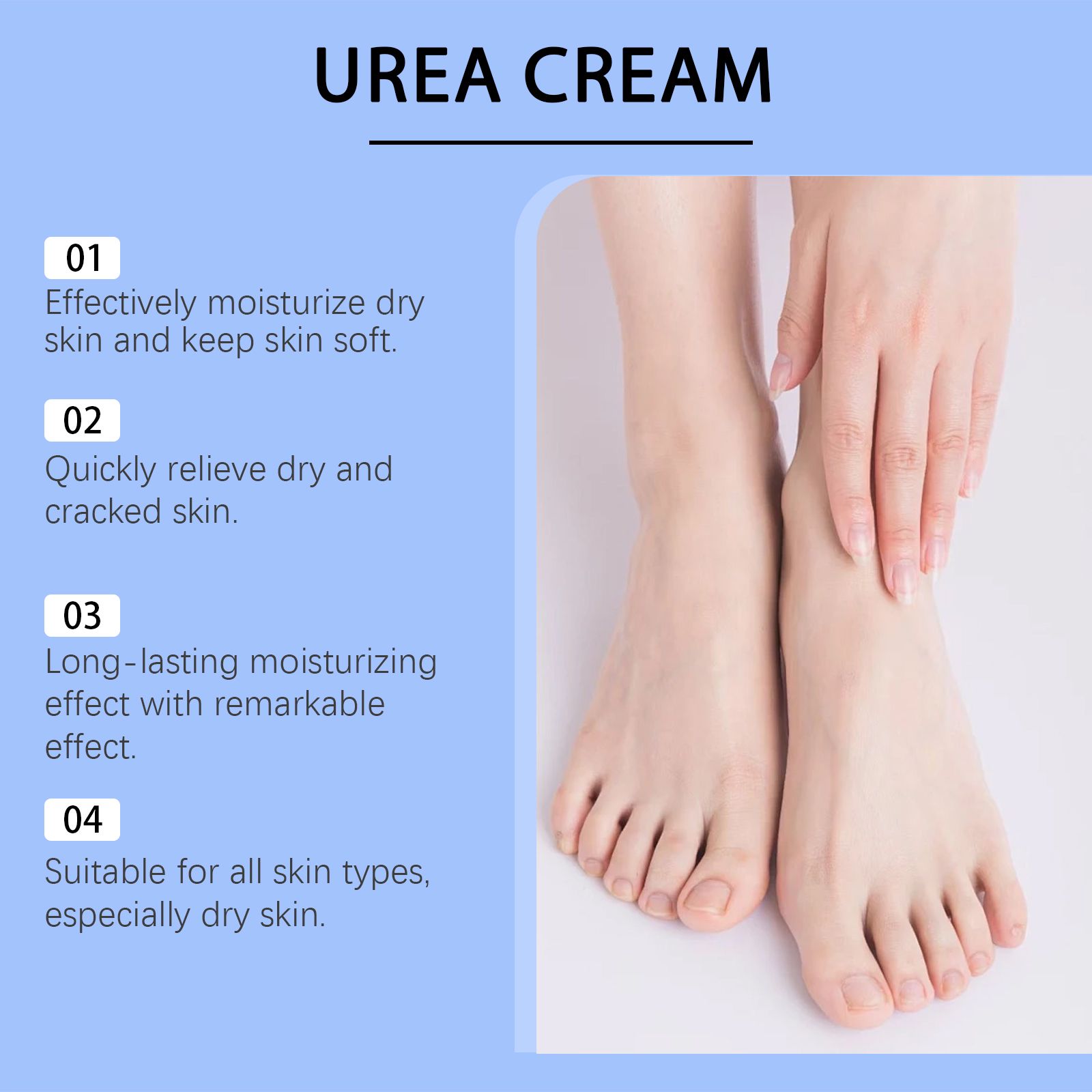 Urea Foot Cream With Coconut Oil And Salicylic Acid For Dry Skin And Daily Foot Care