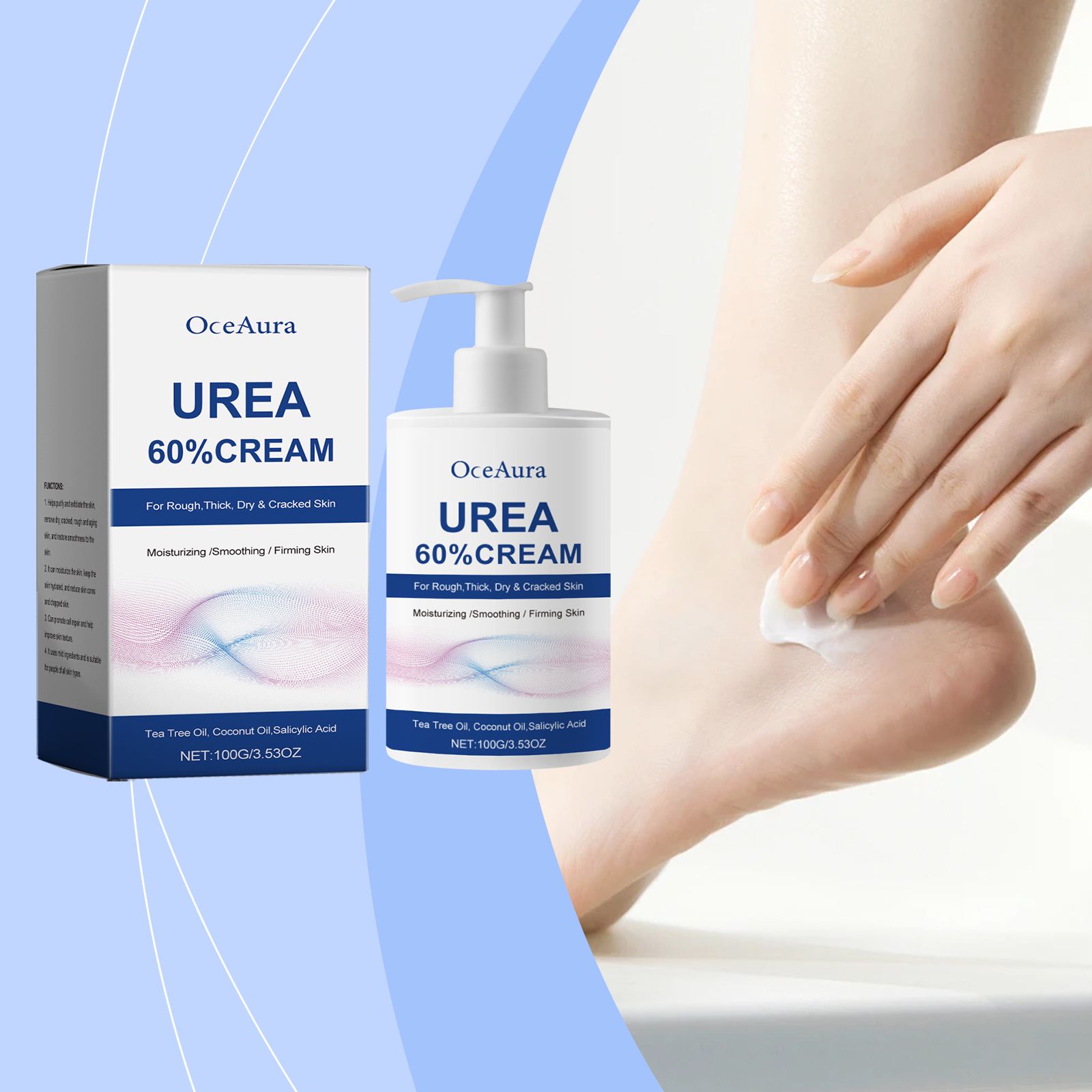 Urea Foot Cream With Coconut Oil And Salicylic Acid For Dry Skin And Daily Foot Care