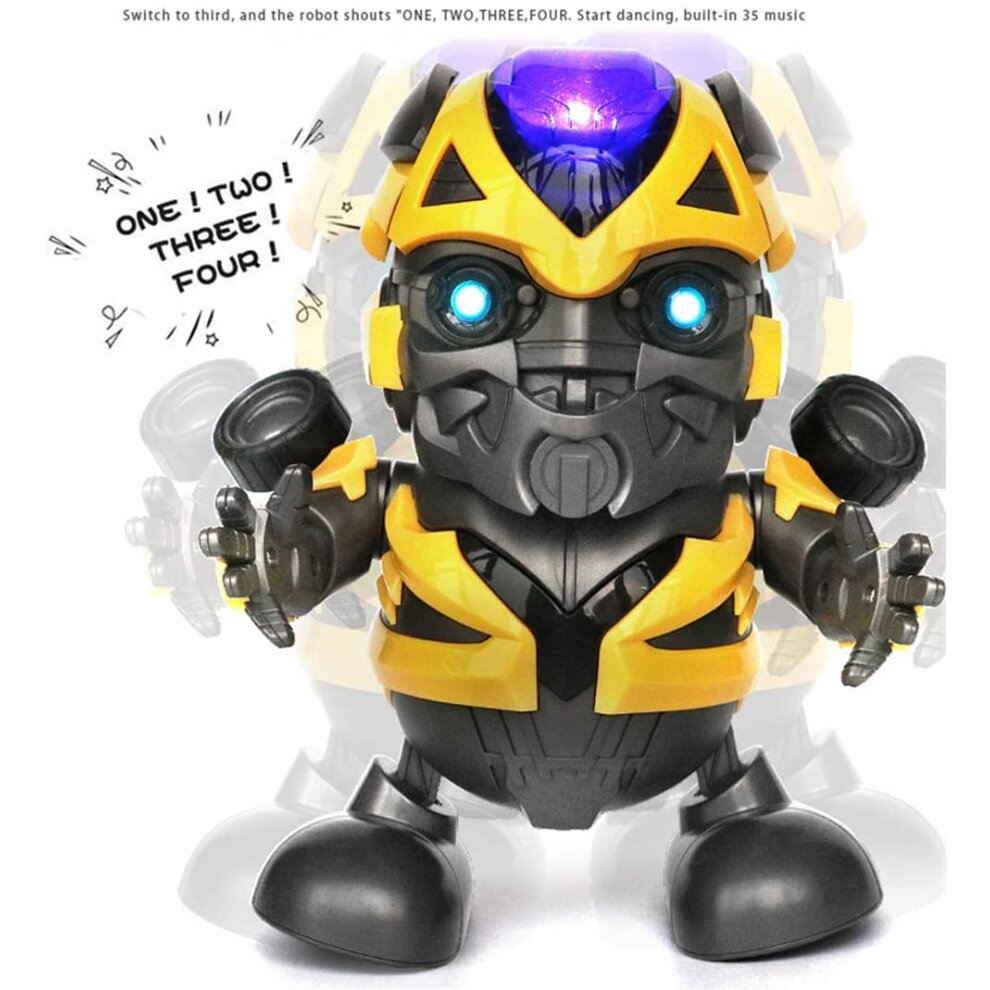 (Action Figure Dance Super Hero Robot Toy Dancing Music Lights For Kids Gift - Bumble Be