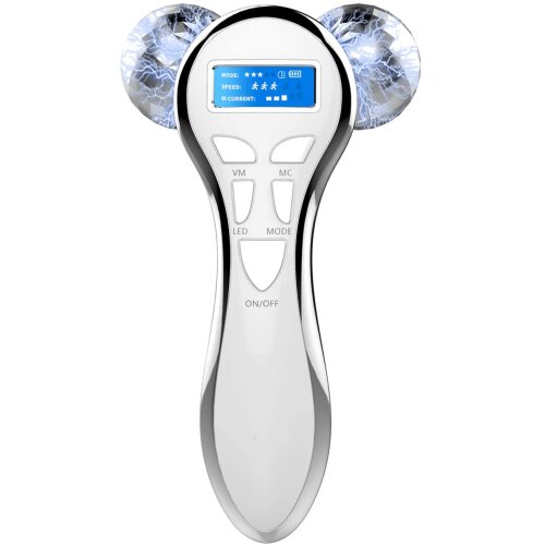 4D Microcurrent Face Massager Roller Electric Rechargeable Face Lift Roller Arms Legs Massager for Anti Aging Wrinkles Facial Massager for Women