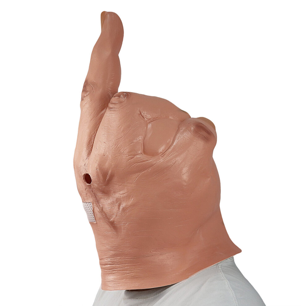 Middle Finger Halloween Full Head Mask Latex Scary Costume Party Cosplay Horror