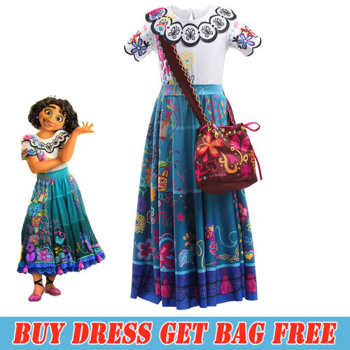 (8-10 Years	) AmzBarley Mirabel Madrigal Dress | Children's Encanto Costume Girl's Skirt