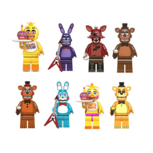 8PCS Five Nights At Freddys FNAF Bunnie Game Action Toys Building Block Minifigures