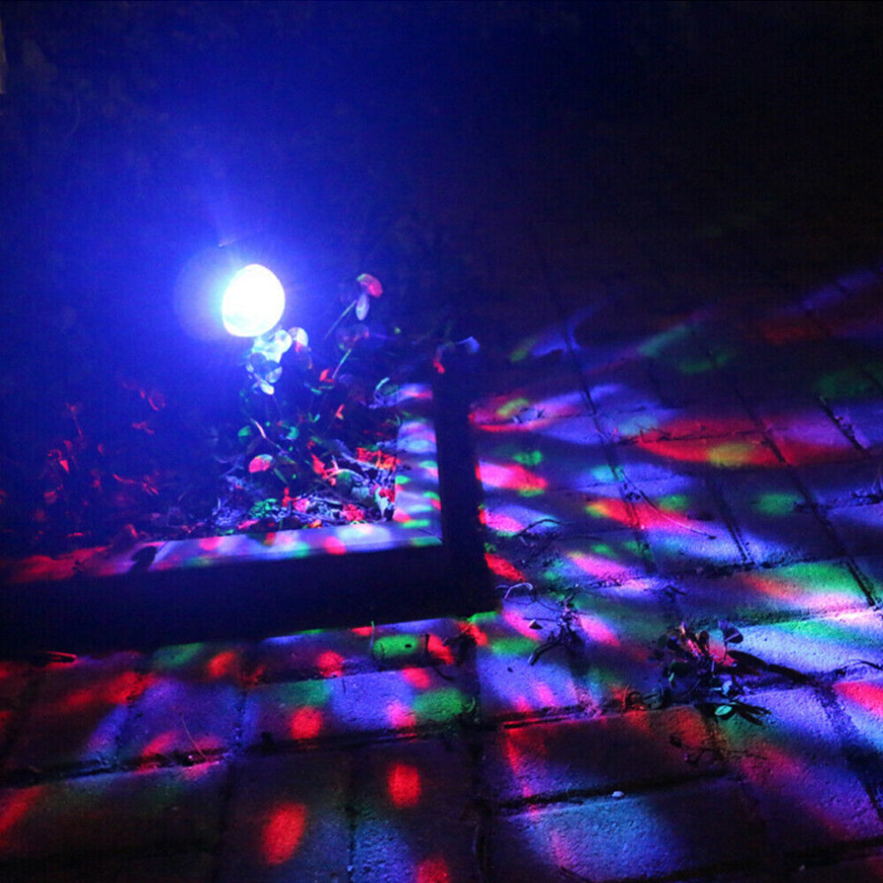 Solar LED Moving Colour Changing Rotating RGB Spotlight Garden Party Stage Light