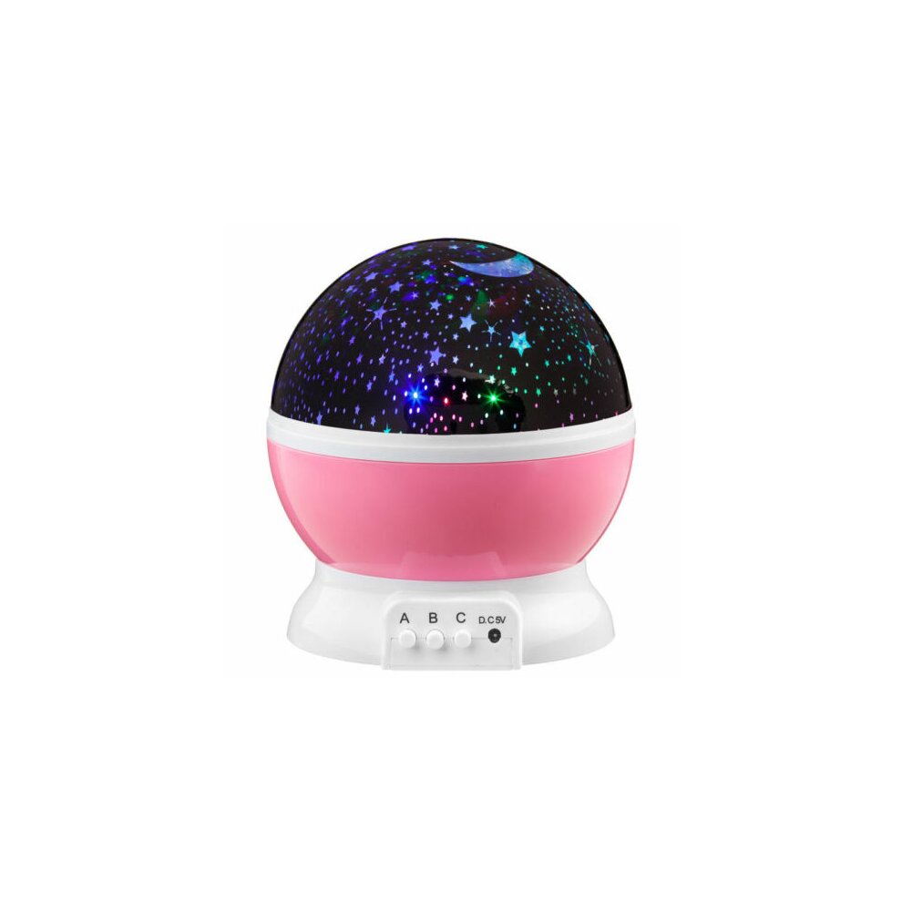 (Purple) Children Kid Bedoom Starry Rotating Star Moon Sky Night Rotation Projector Light