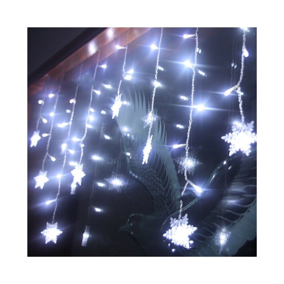 (Multi) 96 LED Snowflake Lights Christmas Fairy String Light Xmas Halloween Home Decor