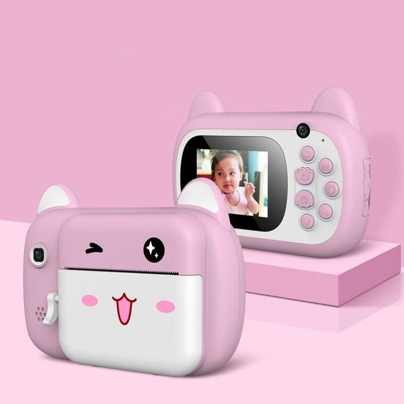 (Blue) Kids Camera Children Digital Camera Child Camera 12MP 32G Memory card Toddler Video Recorder Birthday Gift for Children with Photo Paper Sets