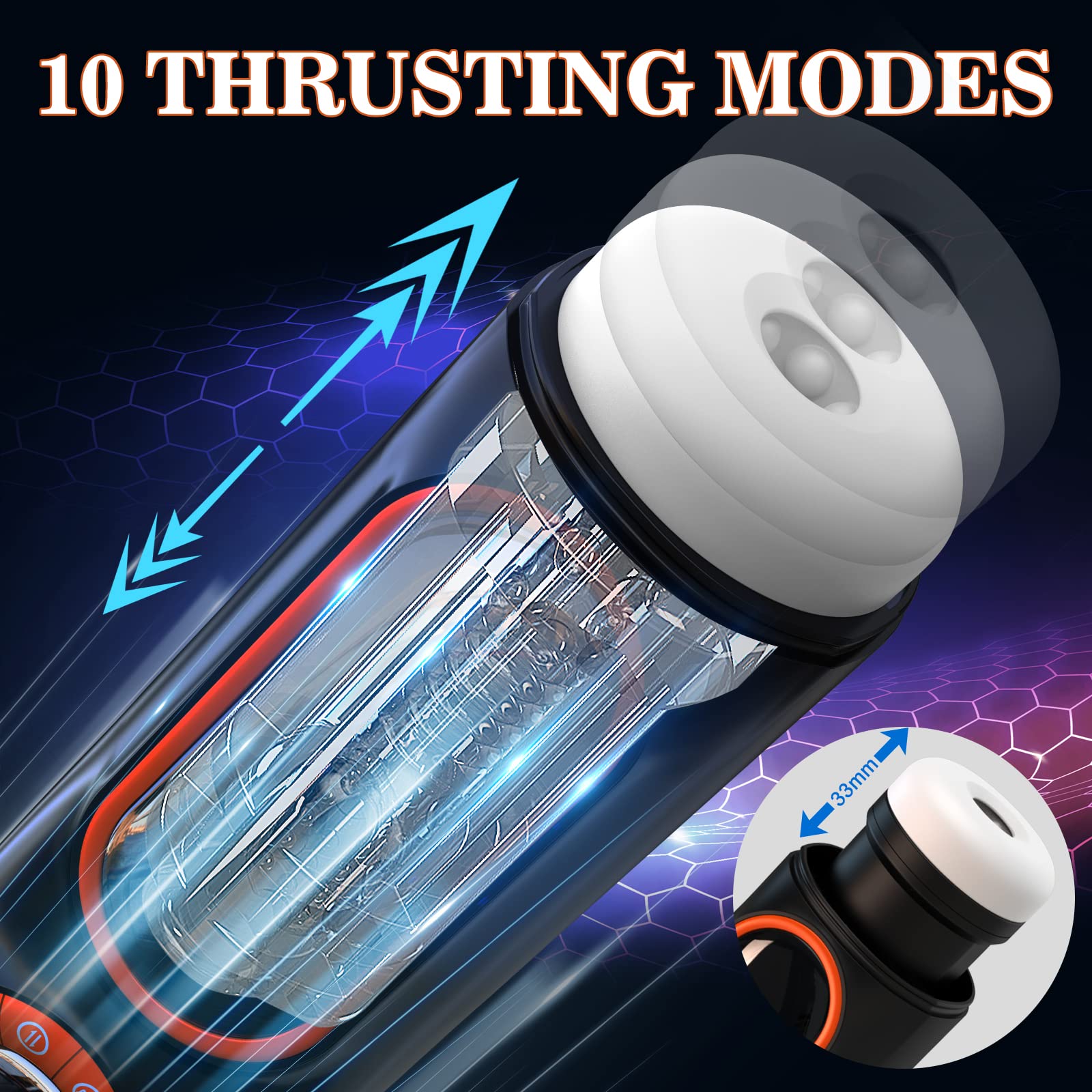 Electric Sucking Male Masturbator Cup Automatic Sex Toys with Powerful Sucking Vibrating and Thrusting Mode Sound Speaker Realistic Fleshy Tight Channel