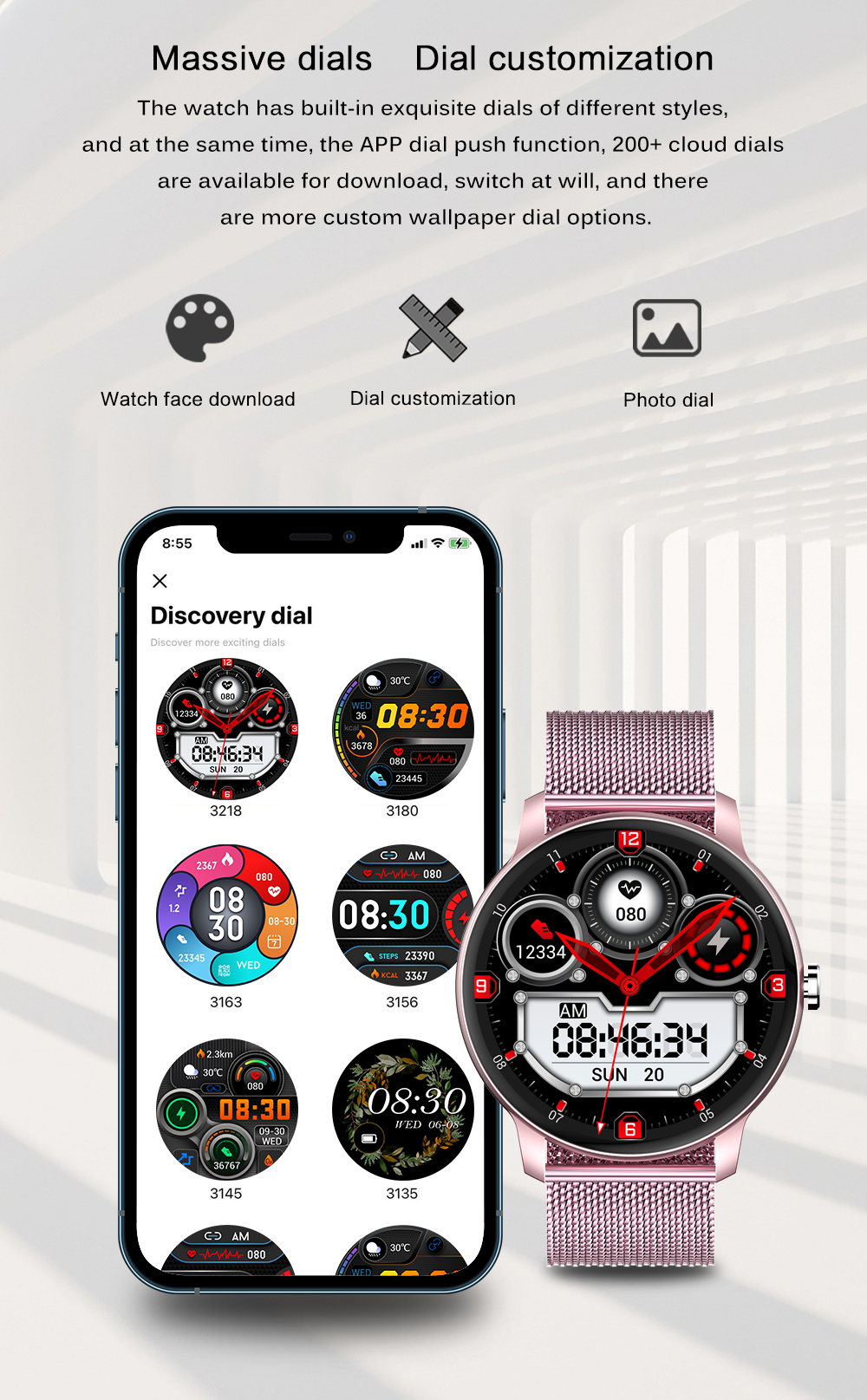 (Black) Bluetooth Call Smart Watches Motion monitoring Sports 2023 New Trend For Men Women