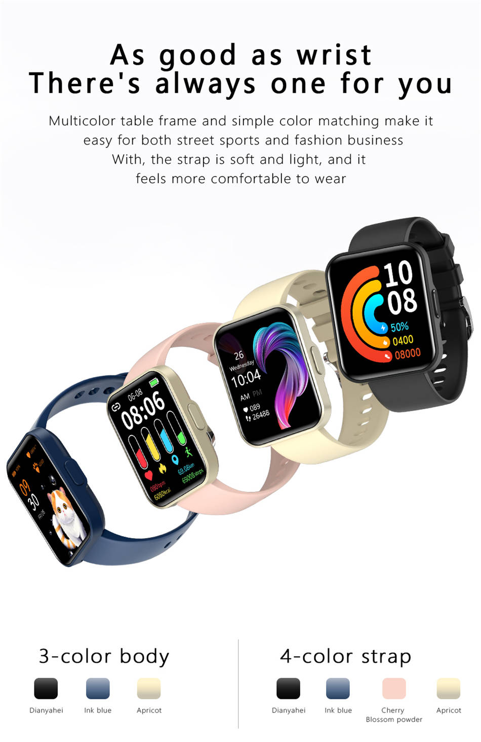 (Black) 1.69inch HD Full-touch Incoming Call Smart Watch for Android IOS