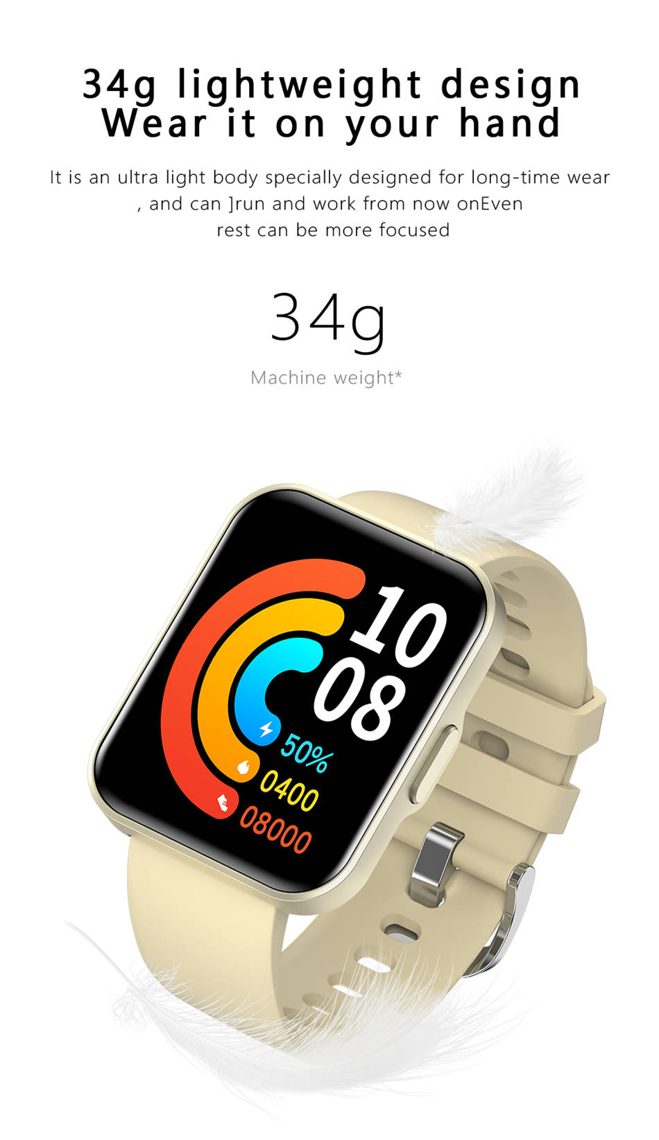 (Black) 1.69inch HD Full-touch Incoming Call Smart Watch for Android IOS
