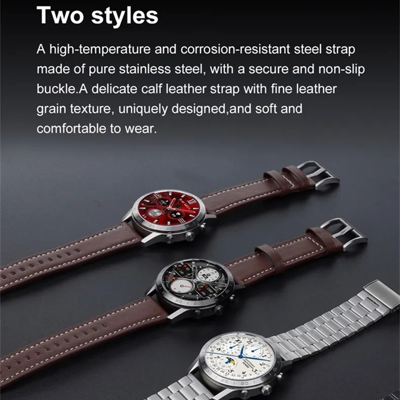 (Black Steel) Smart Watch Fitness Tracker Bracelet Smartwatch Women Men Wristwatch Heart Rate Blood Oxygen Monitoring Bluetooth Call 1.45inch Large Screen Wireless Charging