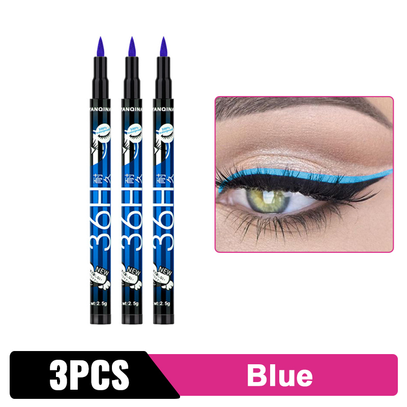 (3PCS Black) Liquid Eyeliner Pencil Eye Liner Pen Portable Quick Dry Waterproof 36 Hours Long-lasting Sweatproof No Blooming Cosmetics Beauty Makeup Tools