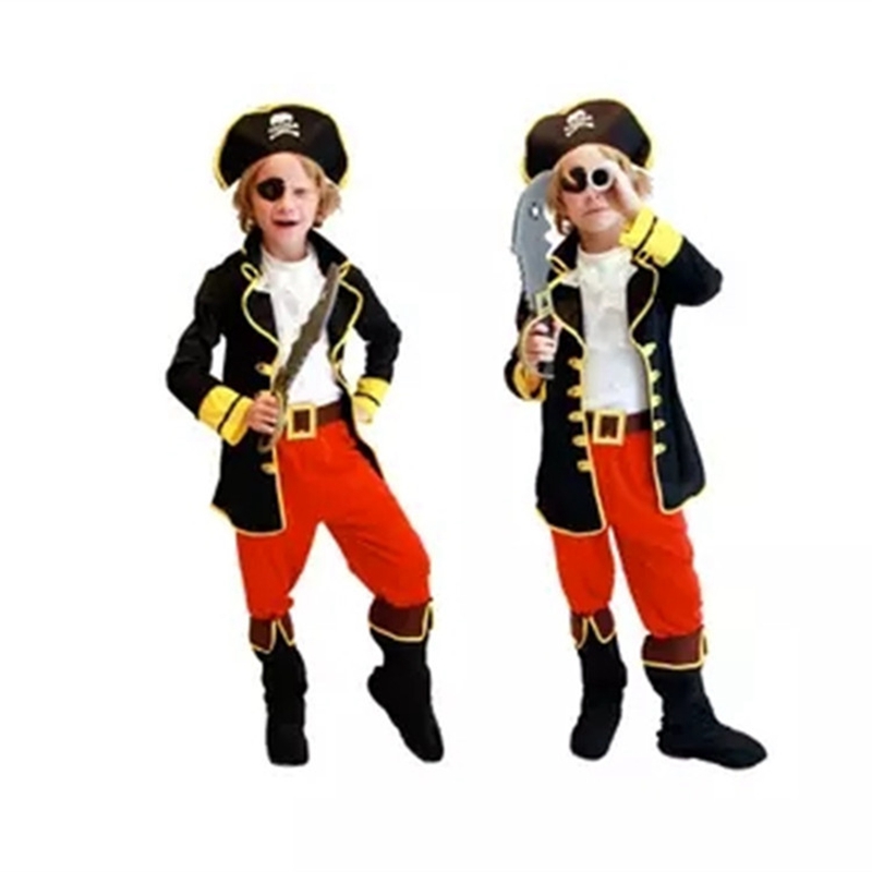 (95~110cm) Pirate Costume Outfit Kids Deckhand Pirate Fancy Dress Costume