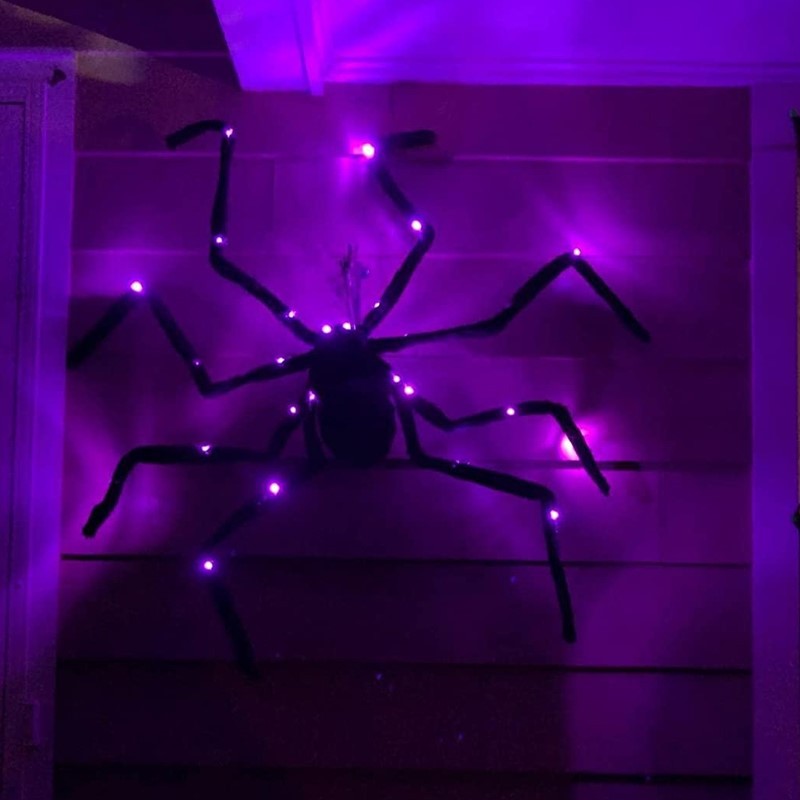 Halloween Spider Web Decorations Giant Halloween Large Hairy Spider Props Set for Outdoor Indoor Porch Party Decor
