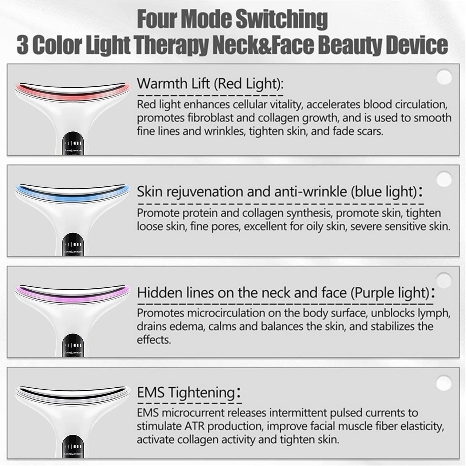 Face Massager Face Neck Beauty Device Home Beautician Deep Cleaning Device Against Wrinkles Skin Tightening Lifting 3 Modes