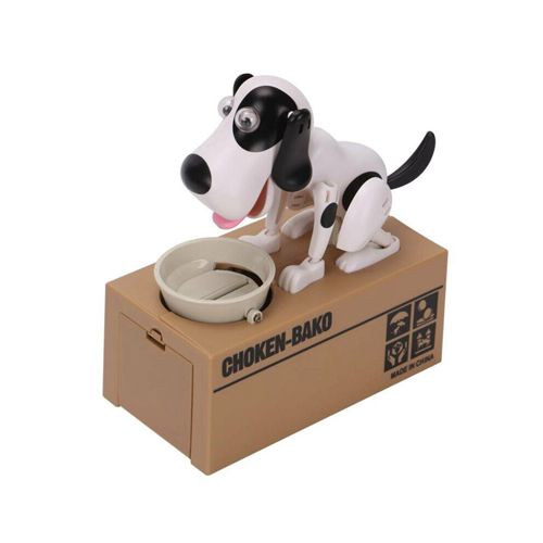 Puppy Bank Coin Money Saving Box Cash Storage Fund Black and white
