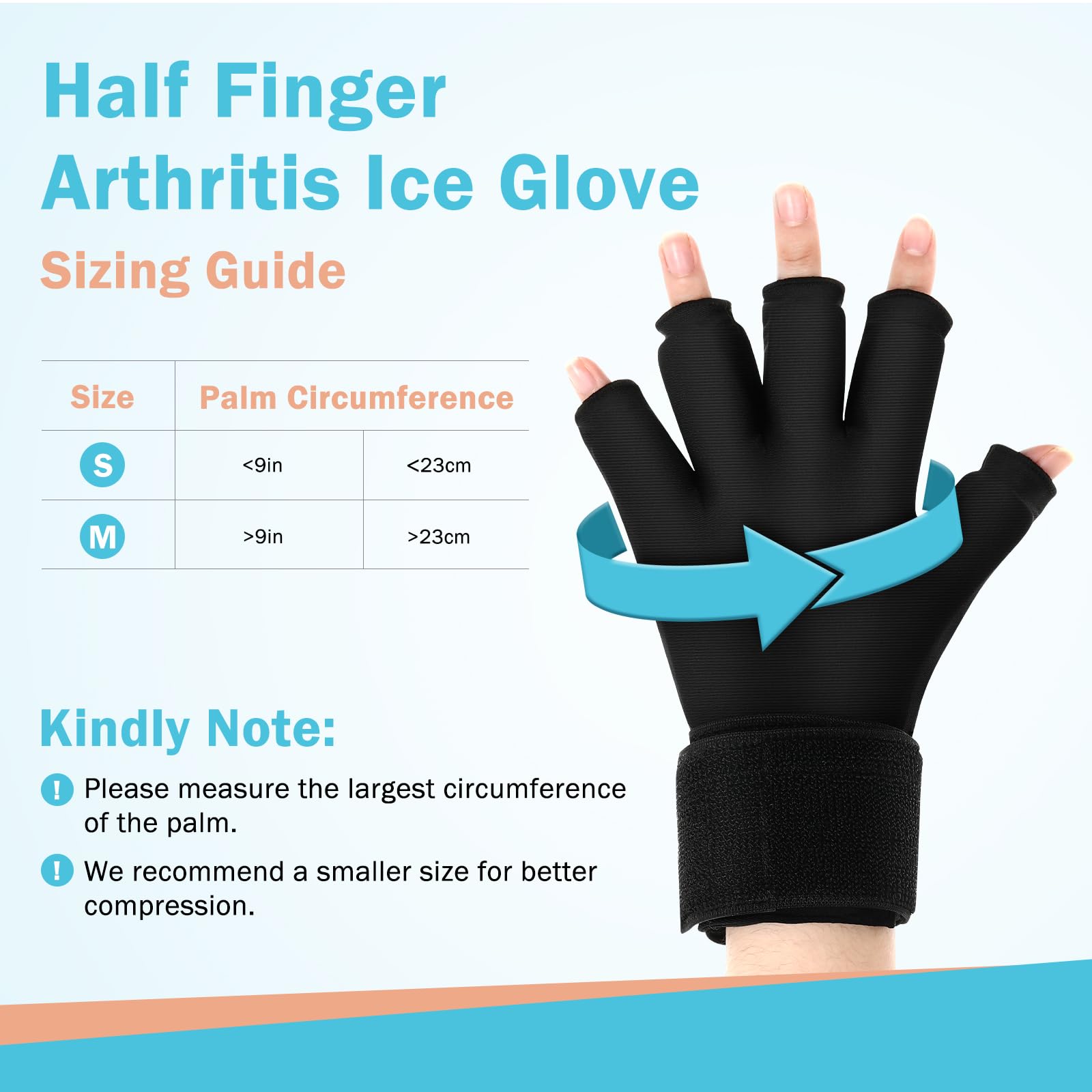 Finger Ice Glove Arthritis Pain Relief Adjustable Wrist Strap Hand Compression Ice Pack Hot Cold Therapy Reusable Gel Cold Pack Tendinitis Carpal Tunne