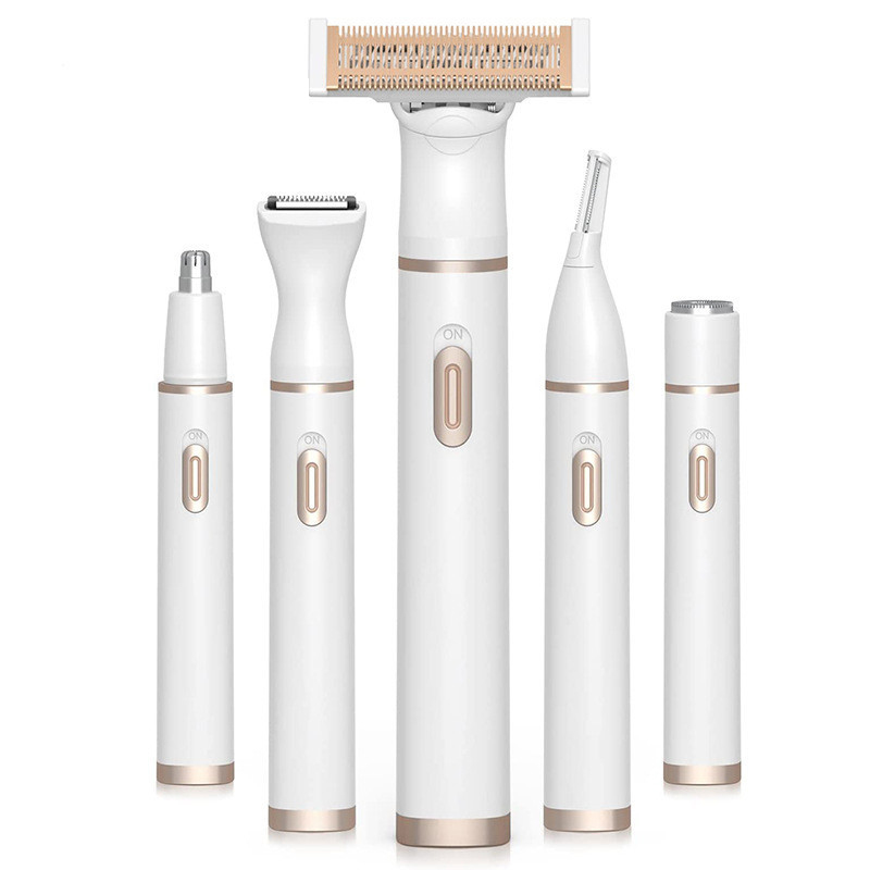 5 in1 Multi-Functional Electric Hair Removal Kit for Women - Portable USB Rechargeable Grooming Set