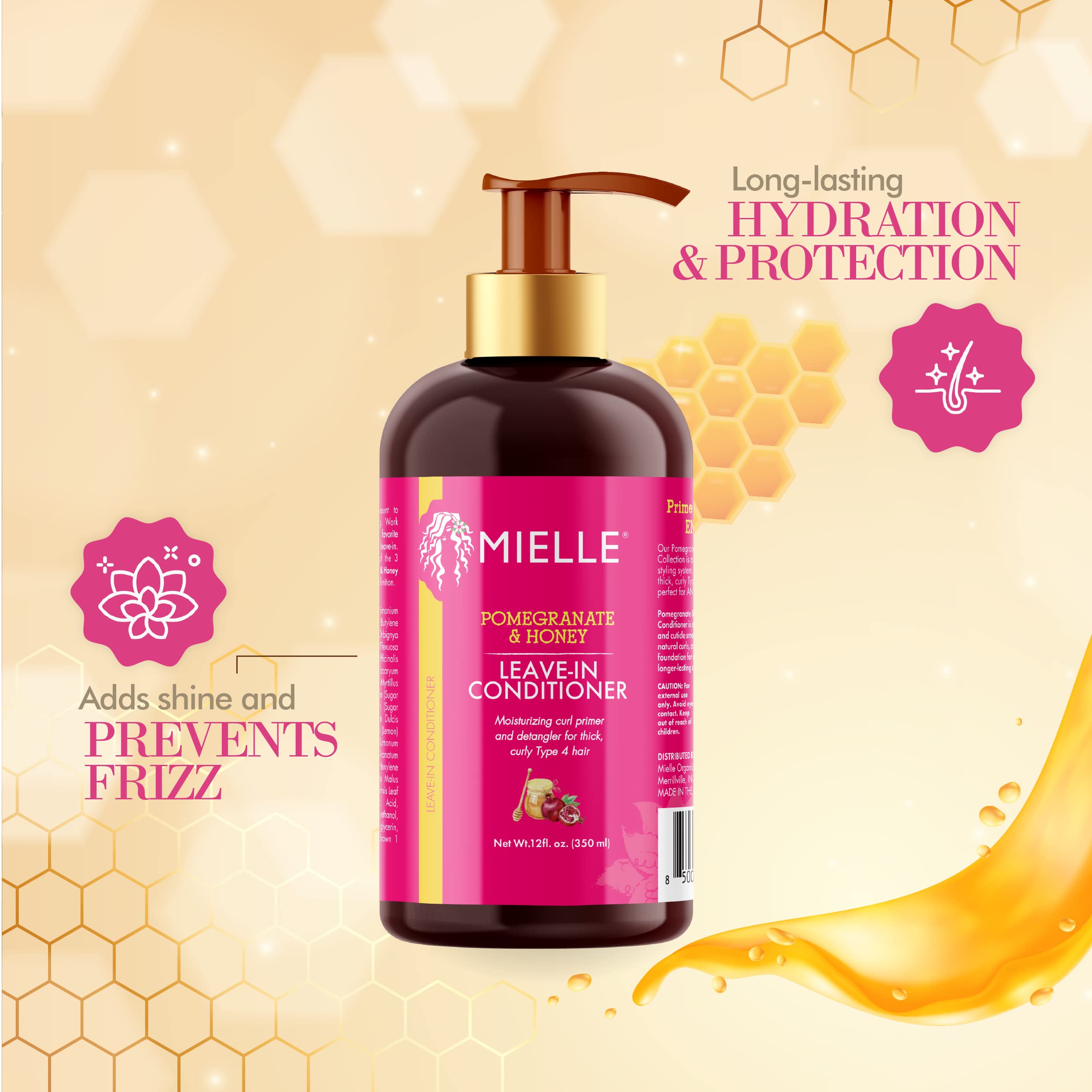 Mielle Organics Pomegranate & Honey Leave-In Conditioner for Type 4 Hair 12 Ounces