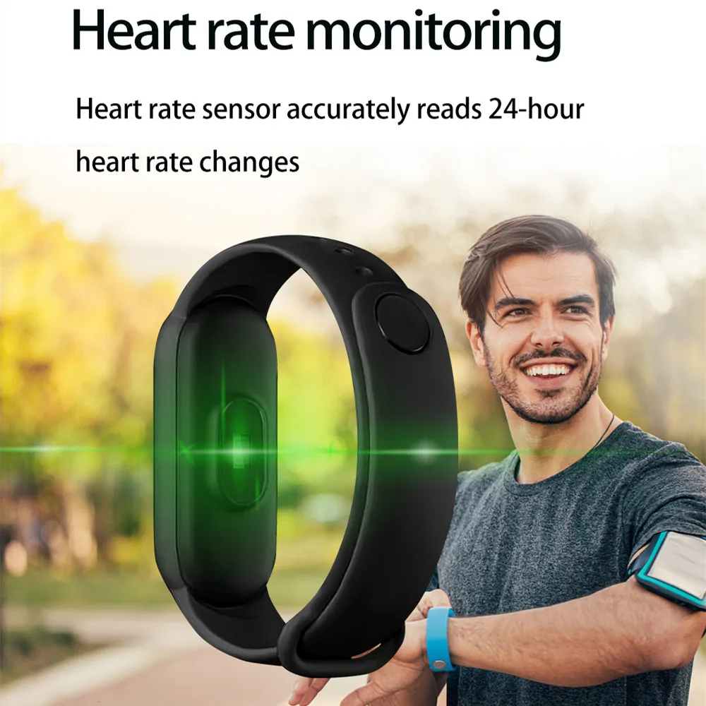 Smart Bracelet Multi-Function Heart Rate Blood Pressure Monitor Step Music Sleep Monitoring M6 Smart Fitness Sports Watch