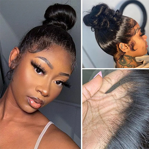 (14inches) 180 Percent Smooth Lace Front Human Hair Wigs Brazilian Straight 360 HD Lace Frontal Wig Human Hair Cheaper Wigs For Women PrePlucked